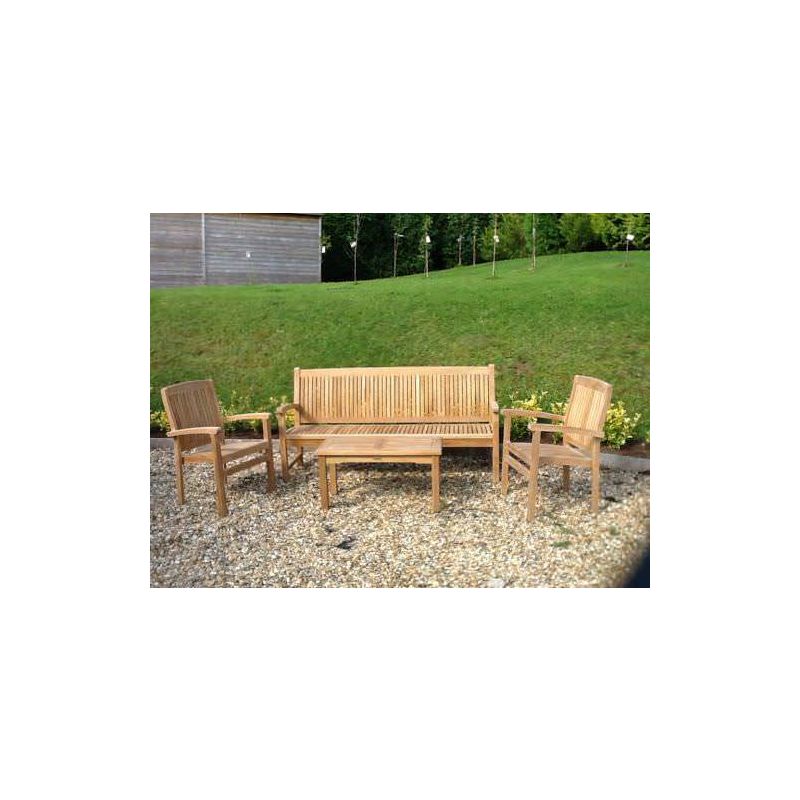 Marley Teak Garden Bench & Armchair Set
